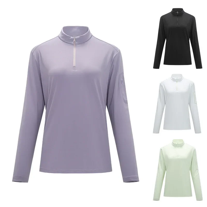 Футболка на флисовой подкладке с длинным рукавом женская осенне-зимняя уличная