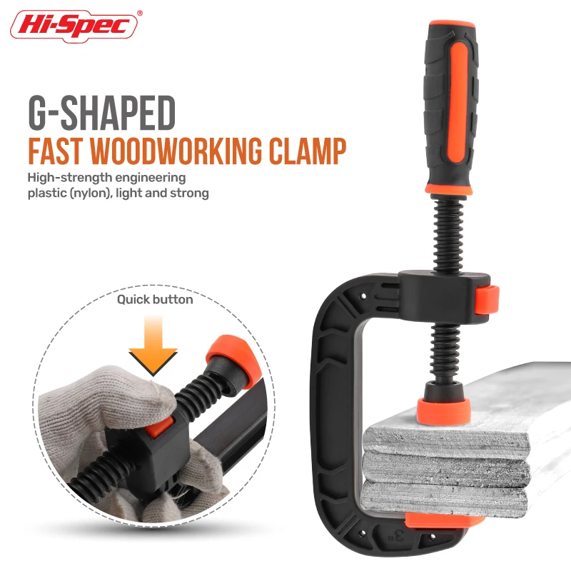 

Hi-Spec 2"3" Quick Release Clamp Plastic G Wood clamp Adjustable Fixed Hand Tool for Wood Working C Clamps Tools 1PC