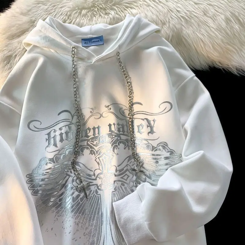 

Американская Модная брендовая осенне-зимняя дизайнерская популярная Толстовка со стразами для мужчин и женщин парная куртка оверсайз уличный стиль