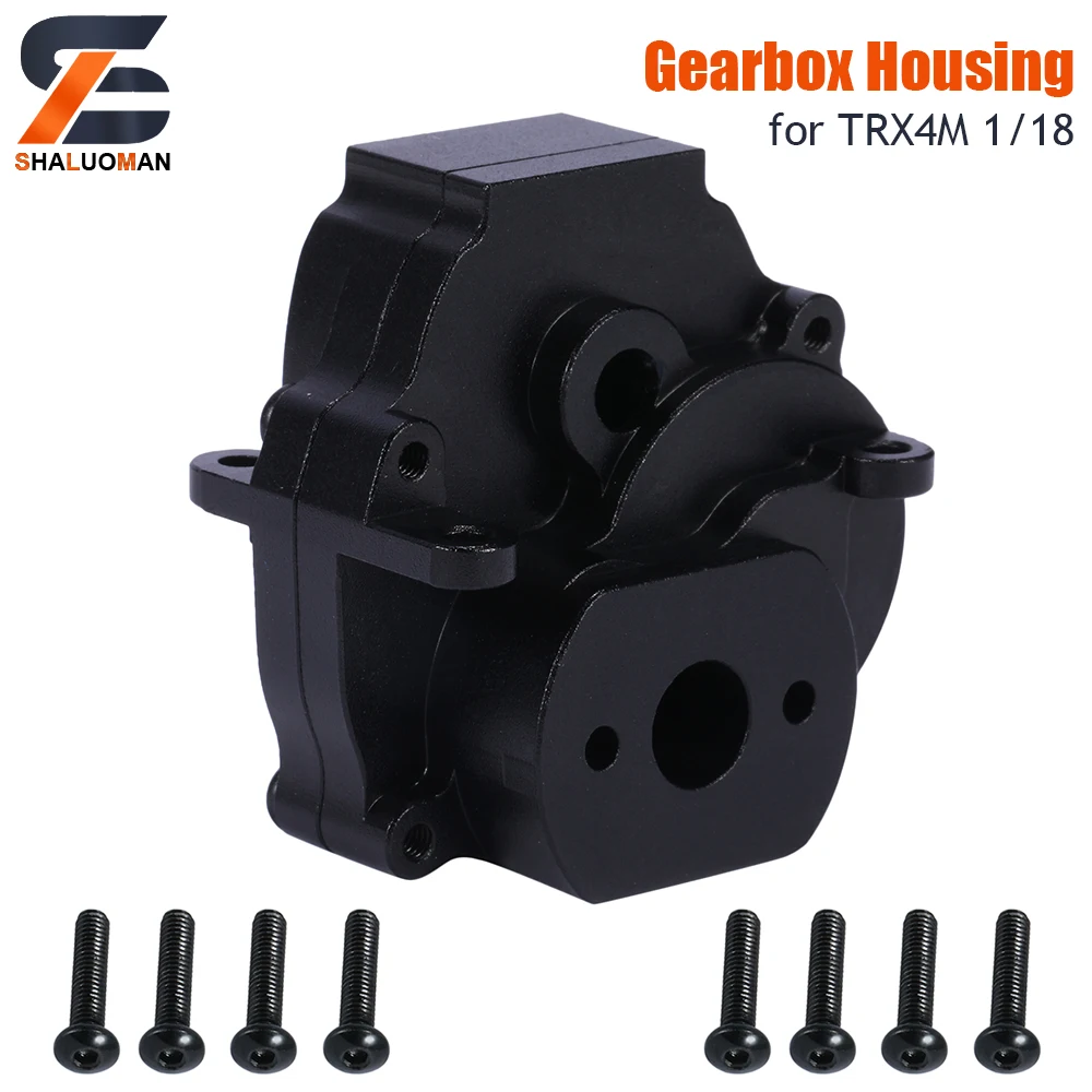 

Shaluoman CNC Aluminum Metal Center Gearbox Housing Black Transmission Case for 1/18 TRX4-M RC Car Upgrade Parts Accessories
