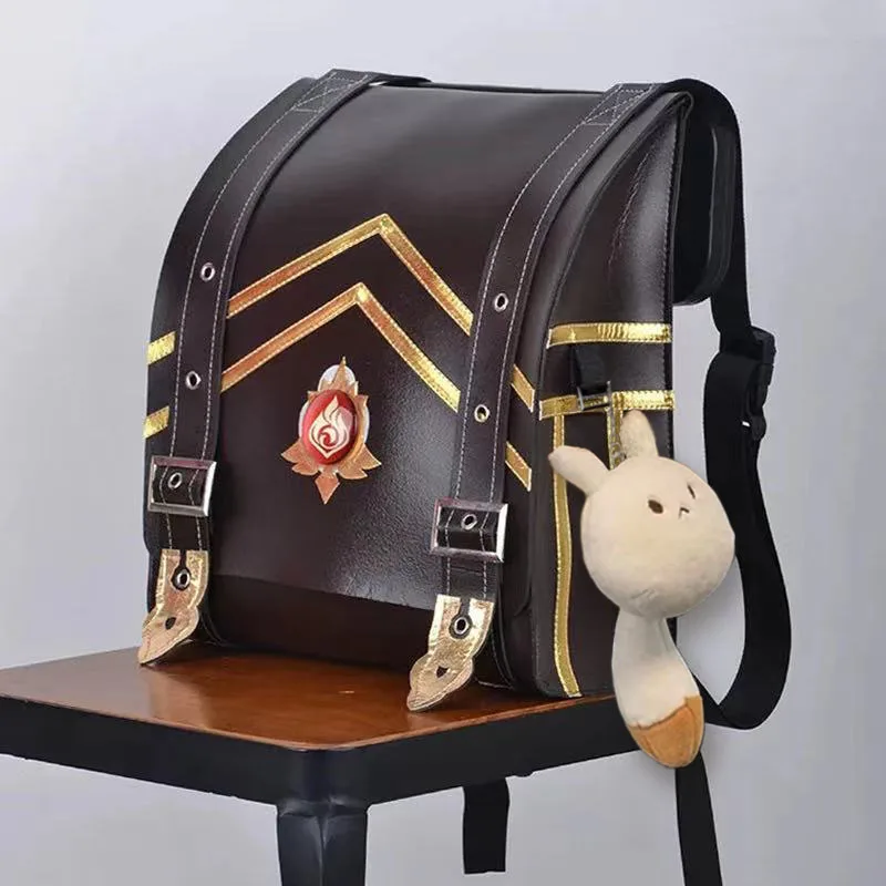 

Рюкзак Genshin Impact для косплея Klee, плюшевая кукла Dodoco для девочек, женская сумка с регулируемыми лямками, милая школьная сумка из искусственной ...