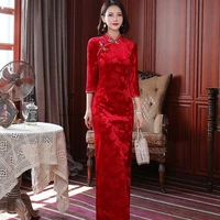 2022 traditional cheongsam party mesh dress qipao chinese traditional dress oriental chongsam dress qipao elegant dance suit