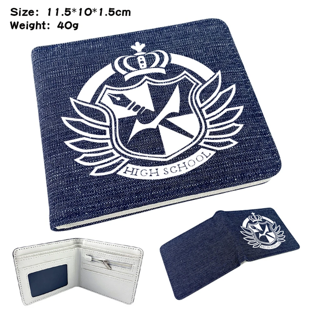 

Anime Danganronpa Print Wallet Bifold Short Coin Bag Teenager Pocket Photo Credit Denim Card Holder Unisex Casual Cartoon Purses