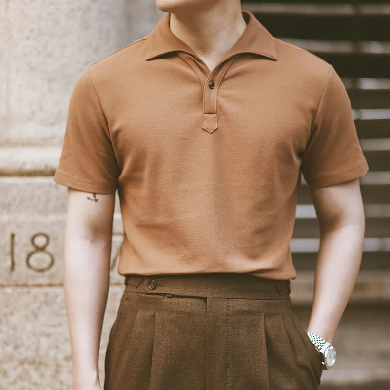 

Summer Short Sleeved Polo Shirt Men's Loose Casual Versatile Breathable Top Business Lapel Slim One Piece Collar T-shirt Fashion