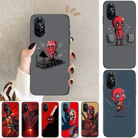 marvel avengers deadpool clear phone case for huawei honor 20 10 9 8a 7 5t x pro lite 5g black etui coque hoesjes comic fash d