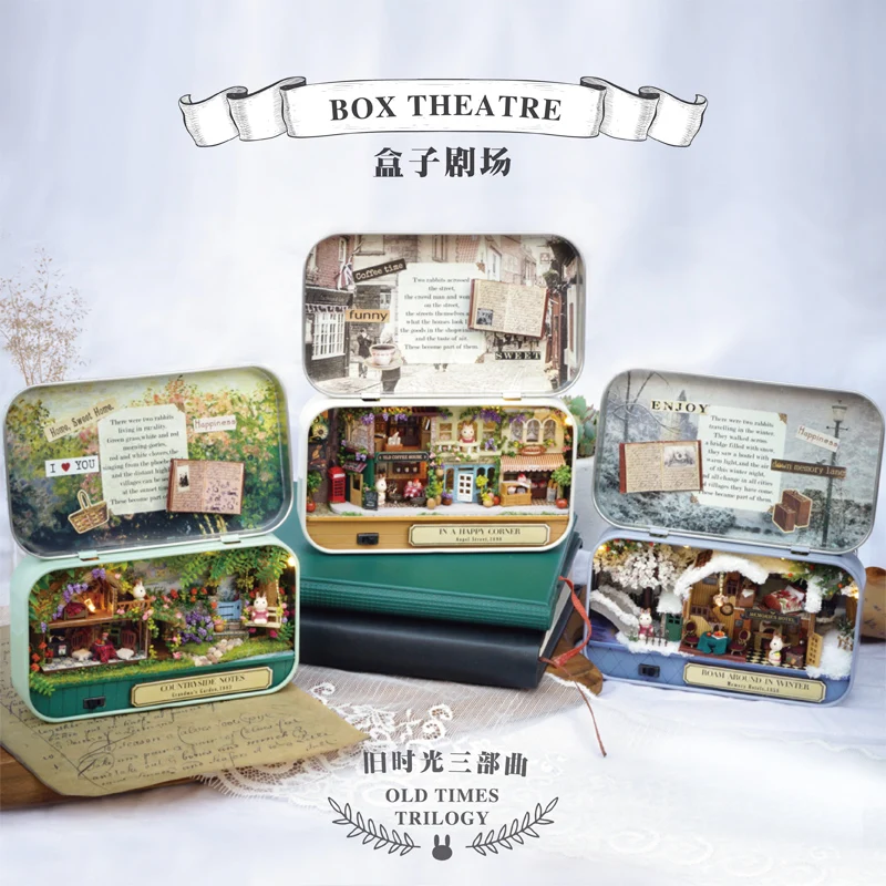 box theatre dollhouse furniture miniature toy diy miniatures doll house furnitures casa toys for children birthday gift q4 free global shipping