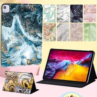 tablet case for apple ipad air 4 2020 10 9 inch anti cratch flip pu leather stand cover case with marble pattern free stylus