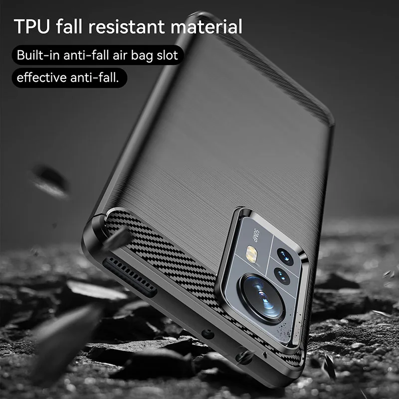 Soft Silicone Case For Xiaomi 12S Pro Case Cover for  Xiaomi 12S Pro Shell Funda Carbon Fiber Phone Bumper For Xiaomi 12S Pro