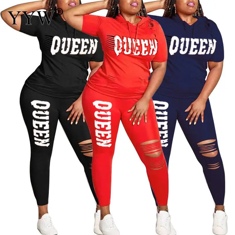

Women'S Hollow Print Casual Sports Suit European and American Polyester Women Casual Set Two Piece Long Trousers Top Letter