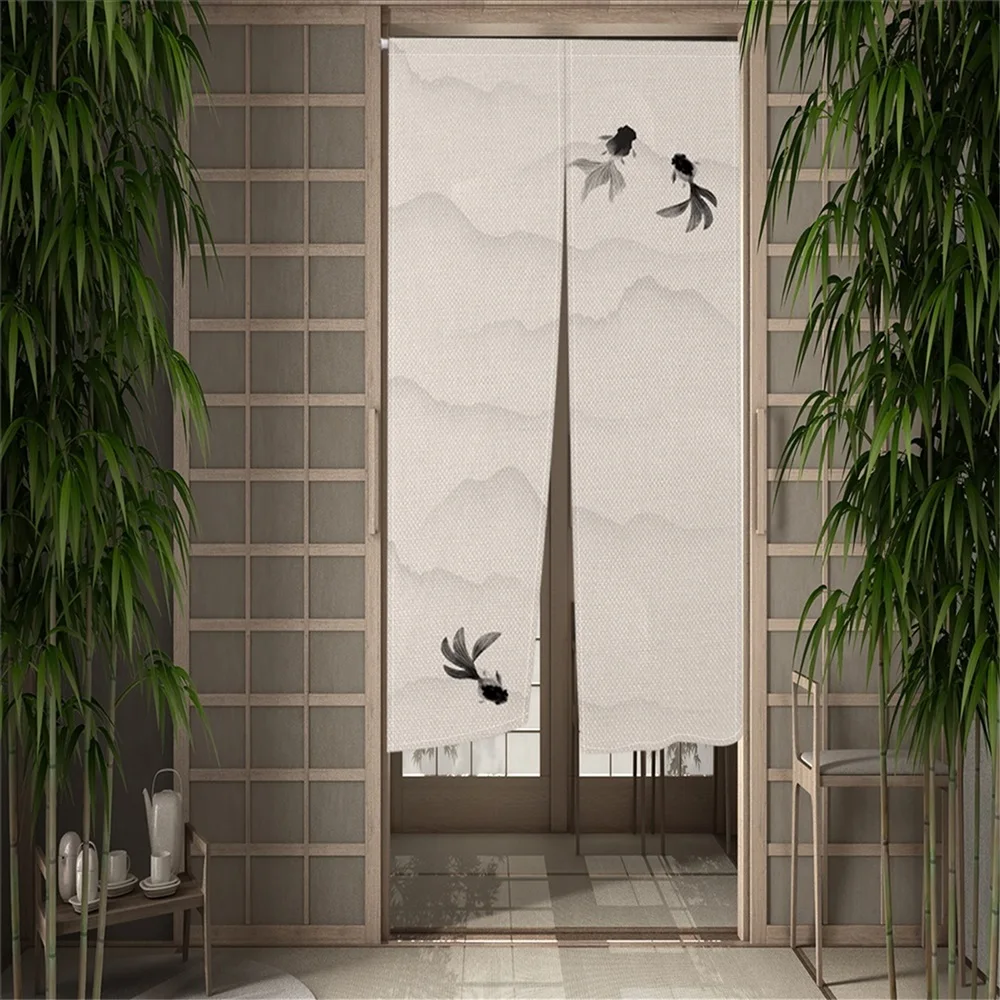 Пасторальные зеленые растения толстые льняные дверные занавески гостиная шторы