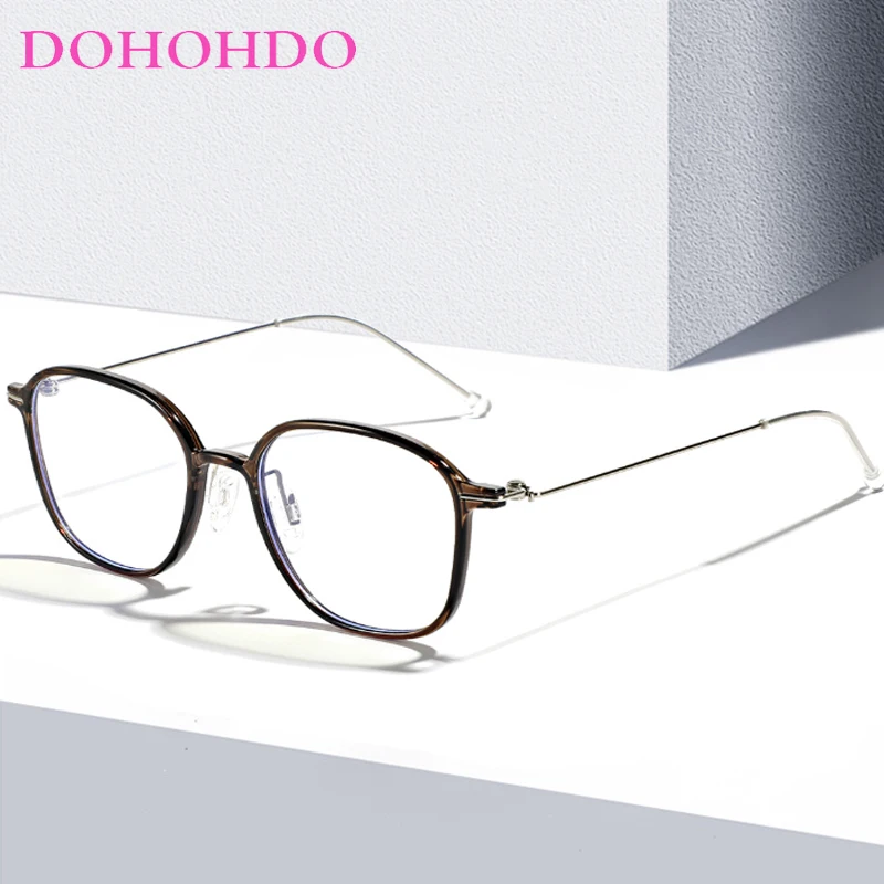 Мужские и женские очки в полуметаллической оправе большие квадратные с защитой