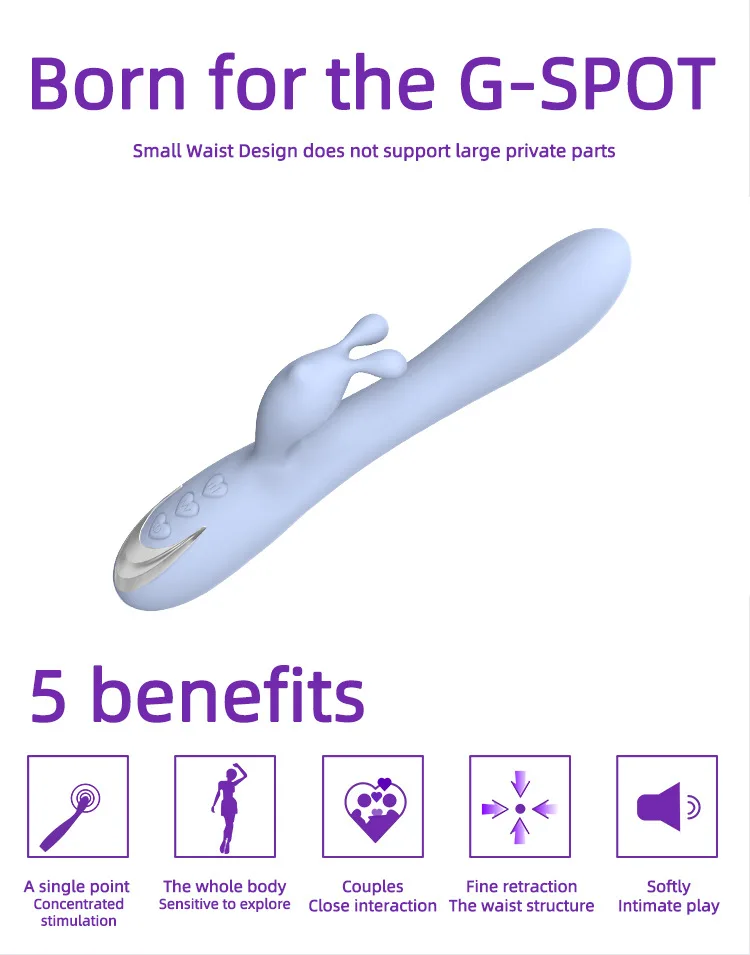 Двойной моторный вибратор для взрослых дикий кролик с выдвижной кривой