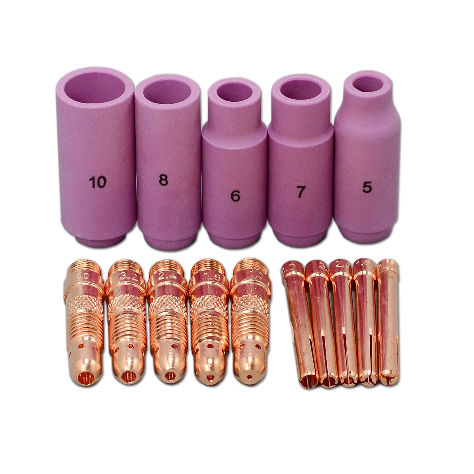 

TIG Consumables Accessories KIT Alumina Nozzle Cups Collets Bodies FIT TIG Welding Consumables PTA SR DB WP 17 18 26, 15PK