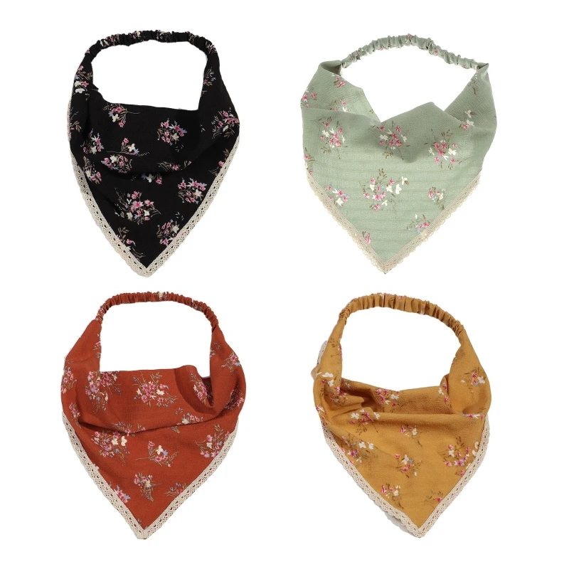 

573B женский солнцезащитный кружевной головной платок с цветочным узором тюрбан с завязкой на спине платок для волос