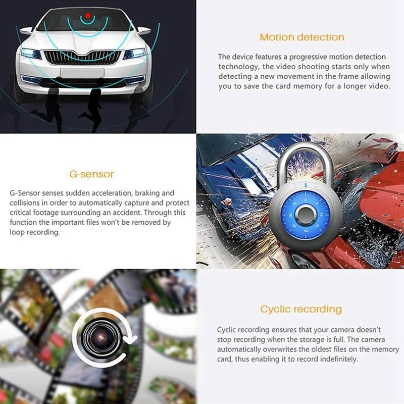 1080P 4Inch Car Dash Cam Front/Cabin/Rear DVR Video Driving Recorder Security Camera Monitor for Taxi Uber |