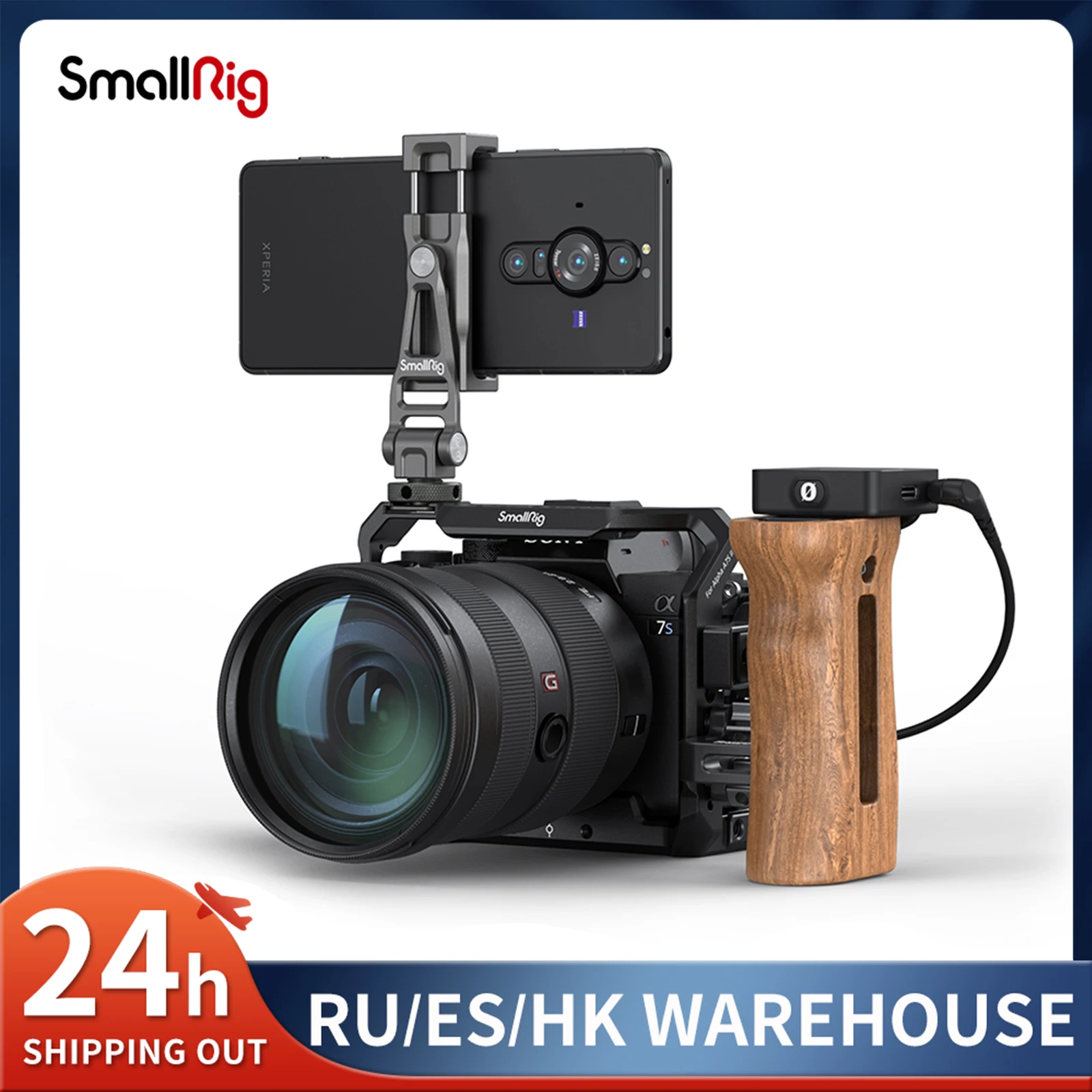 

SmallRig Multifunctional Universal Metal Smartphone Holder with Cold Shoe Mount and 1/4"-20 Threaded Holes Portable 3559