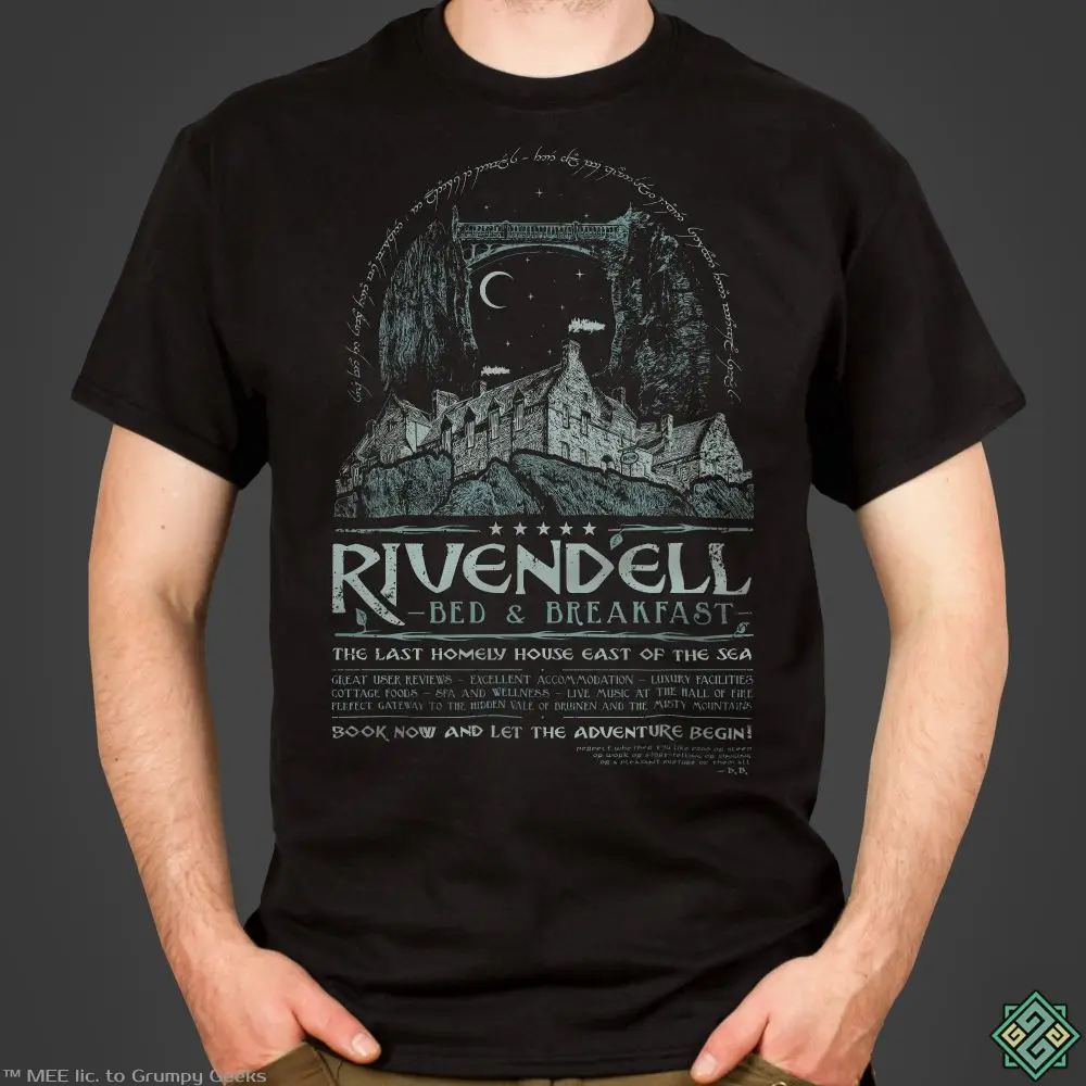 Футболка в стиле Rivendell He Lord of the Rings с трафаретной печатью вручную унисекс