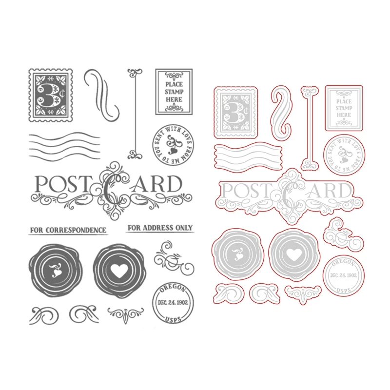 

HonB Christmas Greetings Clear Stamps for New 2021 Scrapbooking Paper Making Postcard Frame Craft Supplies Card Cutting Dies