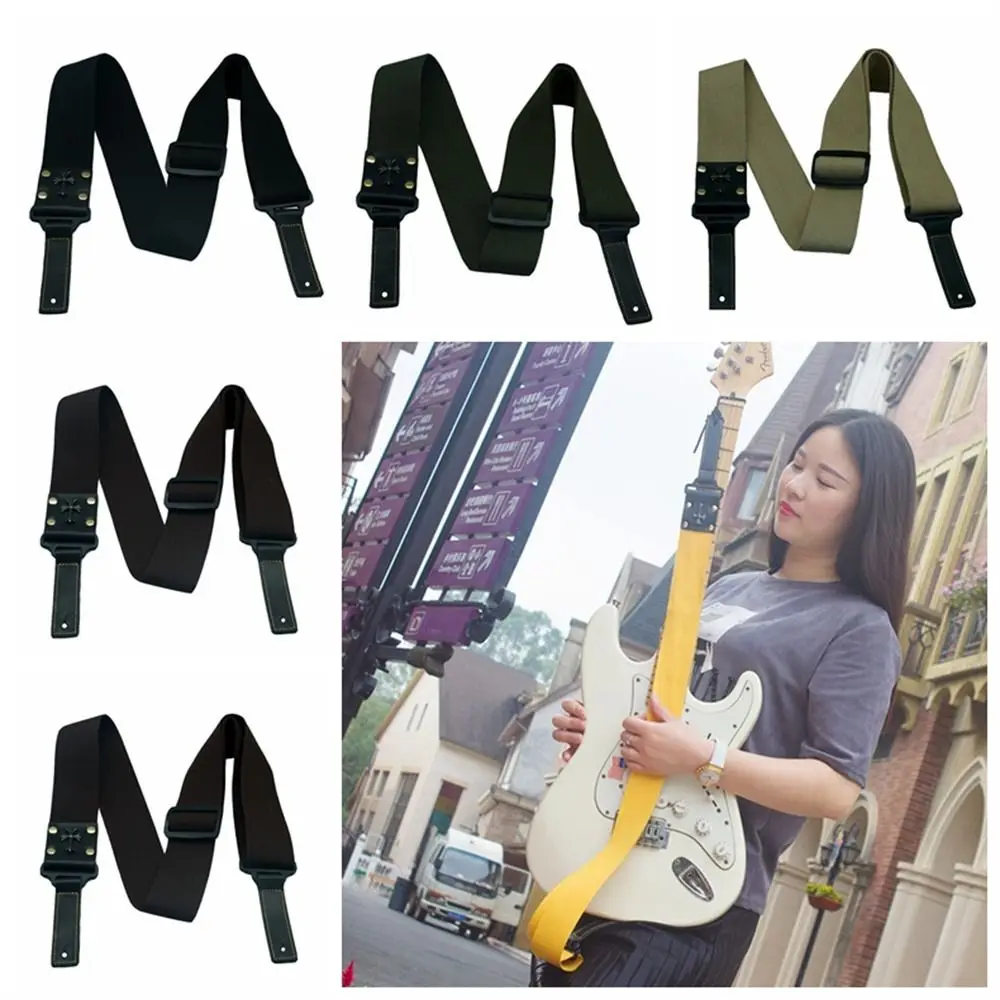 

Регулируемый ремень для гитары, мягкий хлопковый плечевой ремень, ремень для акустической гитары, широкий ремень из натуральной кожи для электрогитары