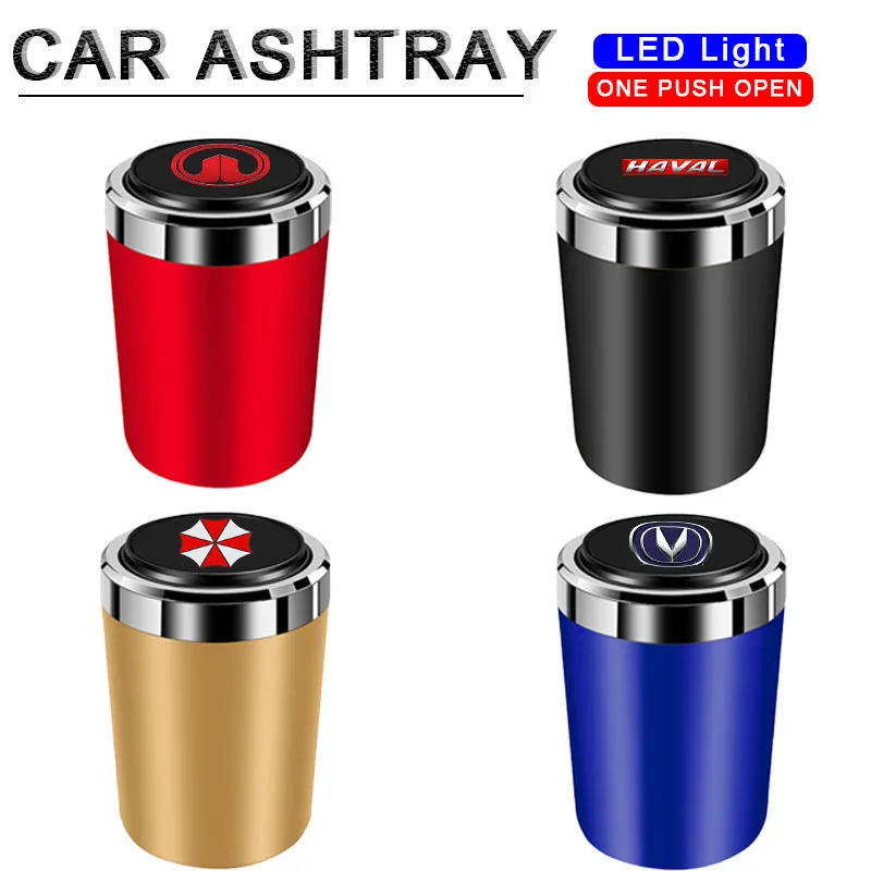 

1Pcs Car Ashtray with LED Light Car Cup Holder for Great Wall Poer M4 Voleex C30 Pao Wingle 5 Haval H2 H6 F5 F7 Car Accessories