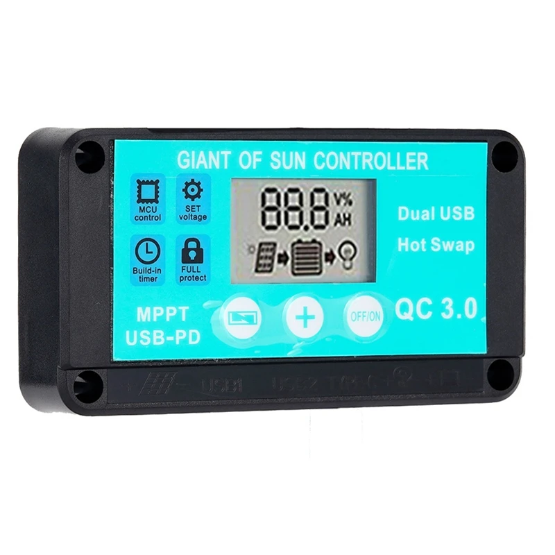 

MPPT Solar Charge Controller 100A Multiple Protection Solar Regulator LCD Screen Fast Charging 3.0 Battery Charger Durable