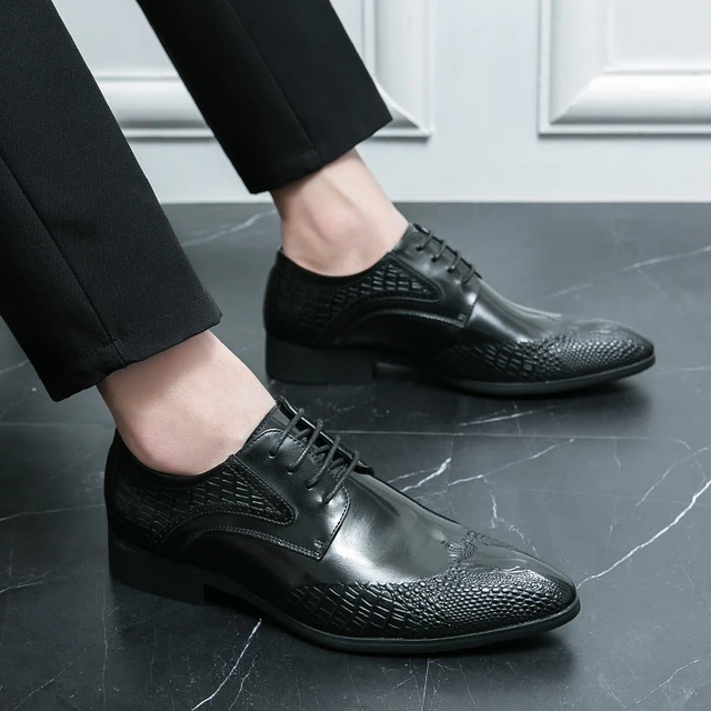 New Brown Derby Shoes for Men Pointed Toe Lace-up Black Gold Men's Formal Shoes Handmade Business Size 38-46 3