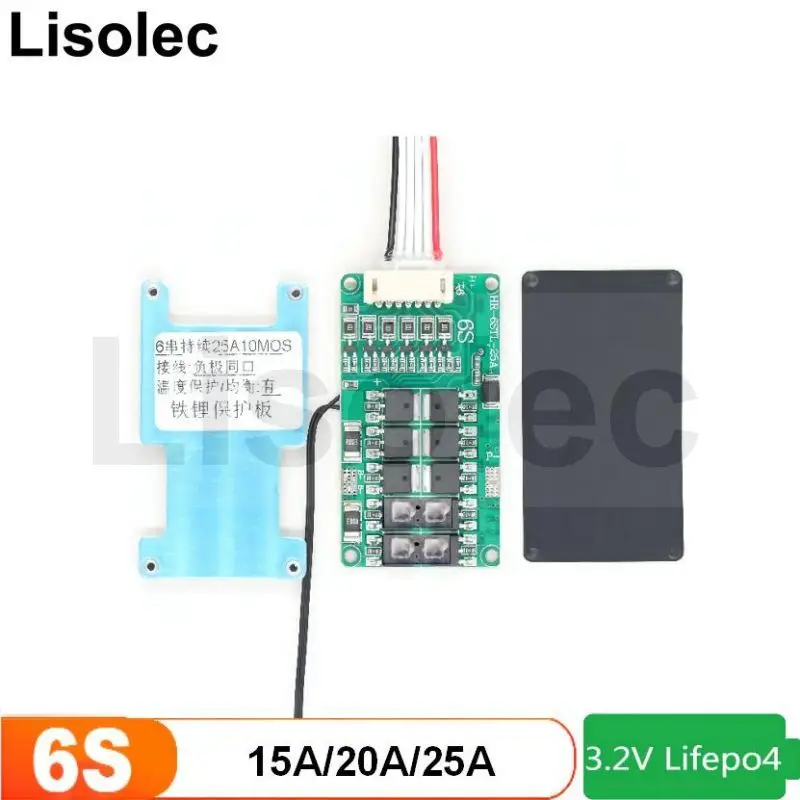 

Lifepo4 6S Balance BMS 15A 20A 25A Charge Discharge Protection Board for 19.2V 18650 32650 Lithium Iron Phosphate Battery Pack
