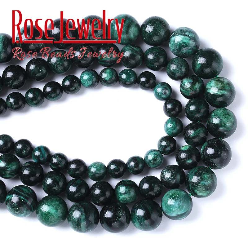 AAAAA натуральные зеркальные бусины зеленый камень круглые свободные бриллианты