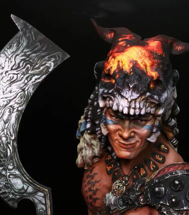 

1/10 Die Cast Resin Figure Model Assembly Kit Savage Fire Warrior Bust Unpainted Free Shipping