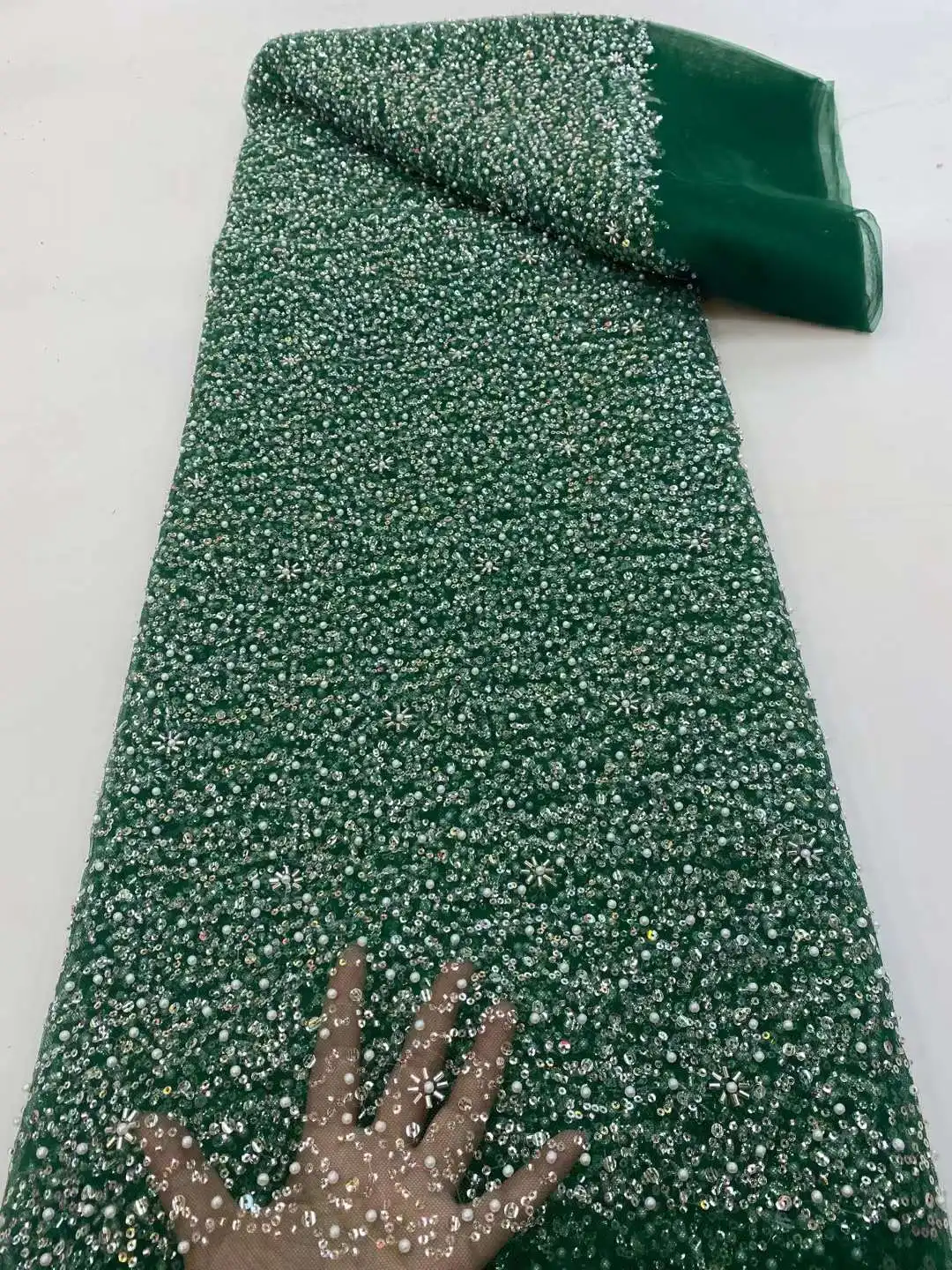 Роскошные бусины кружево ткань ручной работы Африканское свадебное платье