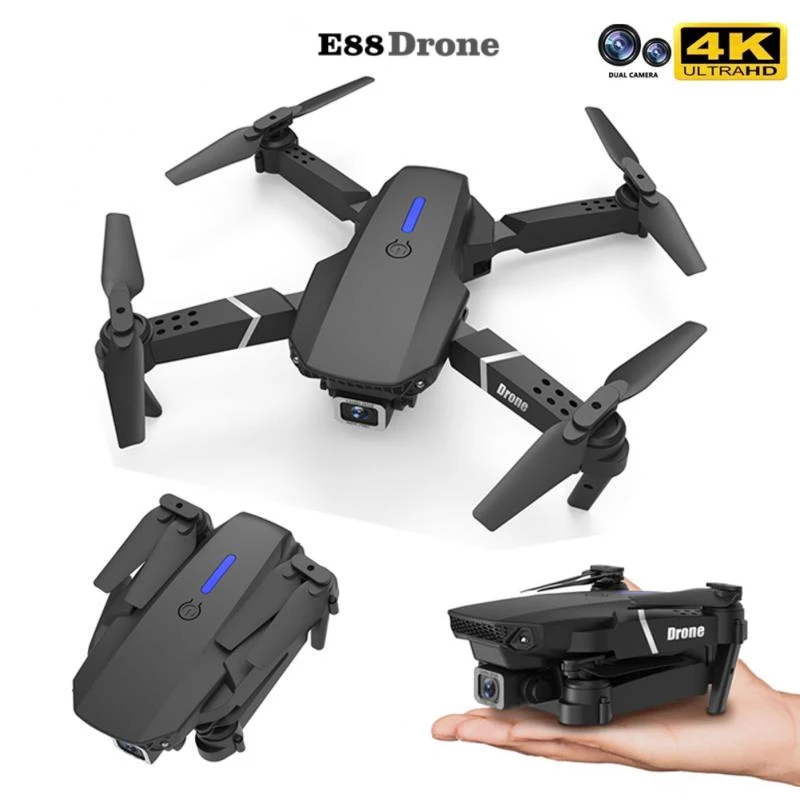 2022 LSRC E88 мини Дрон Wi-Fi FPV 4K HD широкоугольная двойная камера портативный 2 4 ГГц