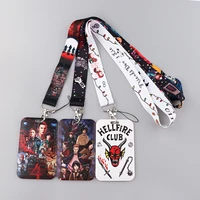 stranger things season tv show lanyards keys chain id credit card cover pass mobile phone charm neck straps accessories gifts