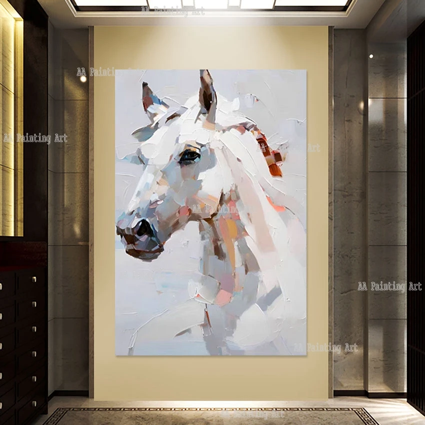 Знаменитая голова лошади холст Настенная картина без рамки животное ручной