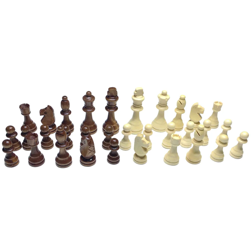 

Wooden Chess Pieces, 32pcs Wood Chessmen Pieces International Chess Game Pieces for Chess Board Replacement ( 2. Chess board set