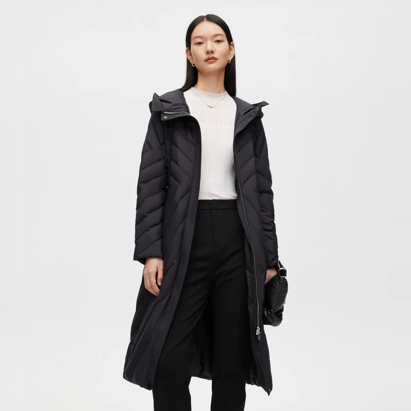 Фото BOSIDENG пуховик для женщин Smart Casual теплая длинная куртка куртка с капюшоном 90% куртка на гусином пуху высокого качества №3