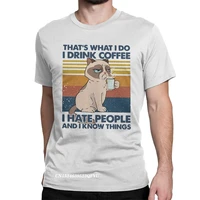 i do i drink coffee i hate people tee shirt cat lover for men women tops t shirts harajuku tee shirt pure cotton plus size