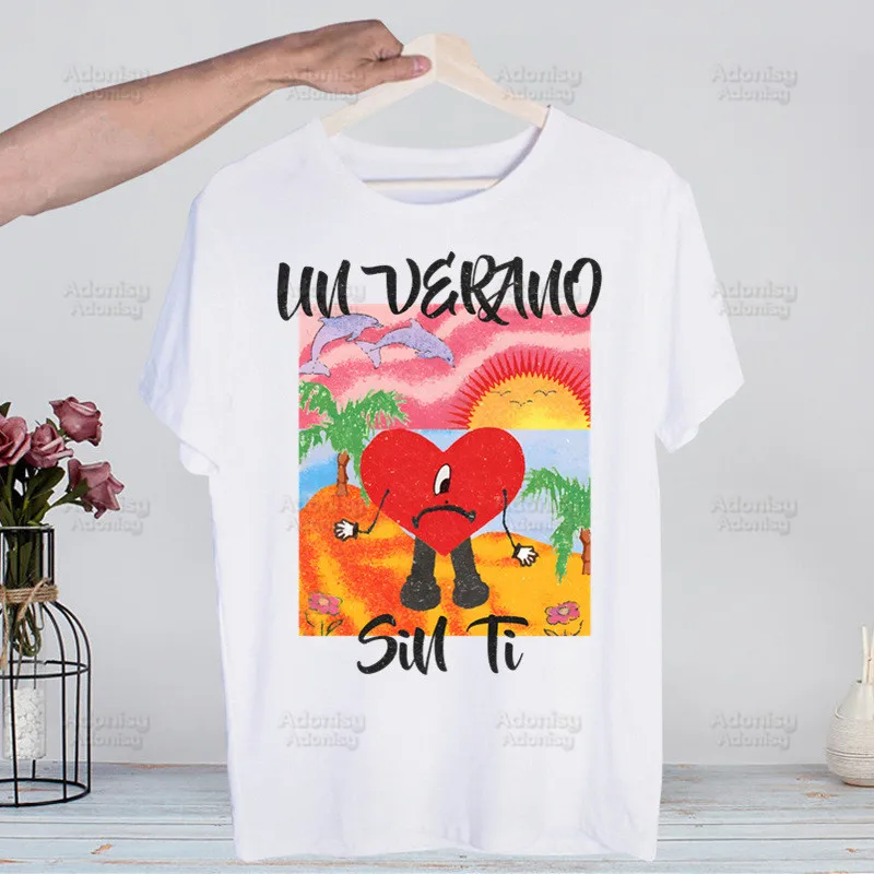

Un Verano Sin Ti Music Album Tshirts Men Shirt Harajaku Mens Clothing Summer Streetwear Casual Print Tee Short Sleeve Tops