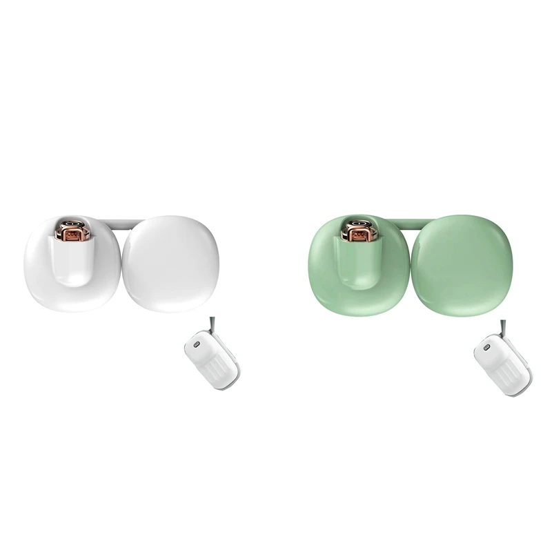 

2Set Mini Bladeless Portable Neck Fan,Wearable USB Hand Free Lazy Neckband Hanging Cooler Sport Fan White & Green