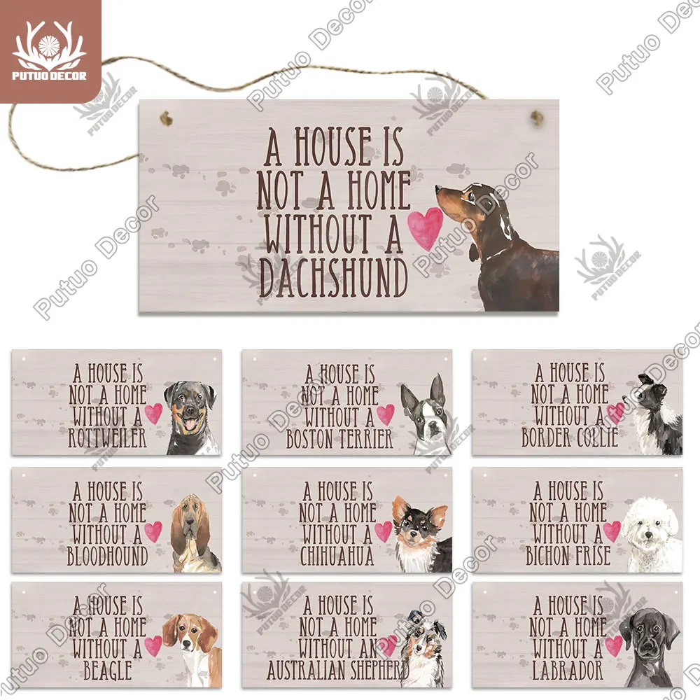 

Putuo Decor Lovely Gifts Wooden Hanging Signs Decorative Plaques for Kennel Pet House Home Wooden Decor Plates