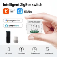 new tuya zigbee 3 0 single fire on off device 123street light switch smart mini voice control circuit breaker switch module
