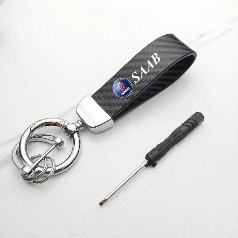 Новый модный автомобильный брелок из углеродного волокна и кожи для SAAB 03-10 Scania BJ