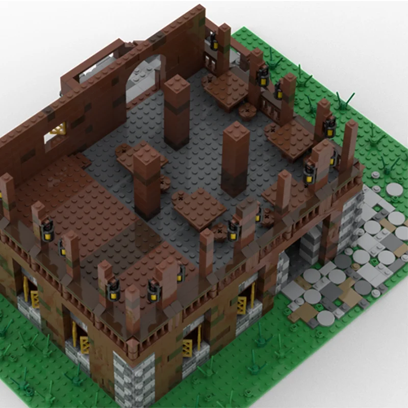 Фото 3180 деталей MOC: Средневековый двухэтажный замок-кафе, конструктор, игрушки, строительные блоки, рождественские подарки, идеи для творчества на день рождения, DIY для детей №3