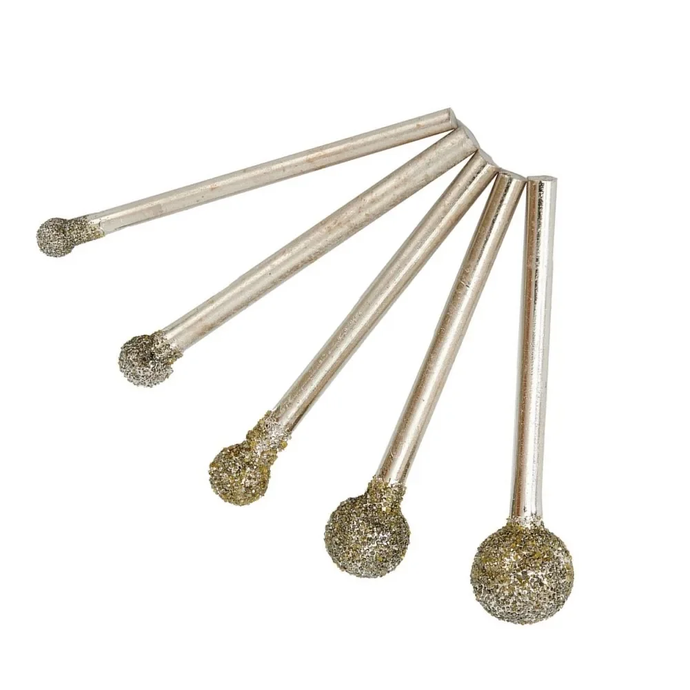 

5 шт., 45 мм, алмазные круглые шариковые сверла, набор сверл для резьбы, гравировки, сверления 4 мм, 5 мм, 6 мм, 8 мм, 10 мм