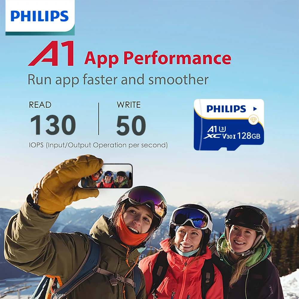 Карта Памяти Philips TF Micro SD U3 C10 A1 Высокоскоростная Для Мобильных Телефонов