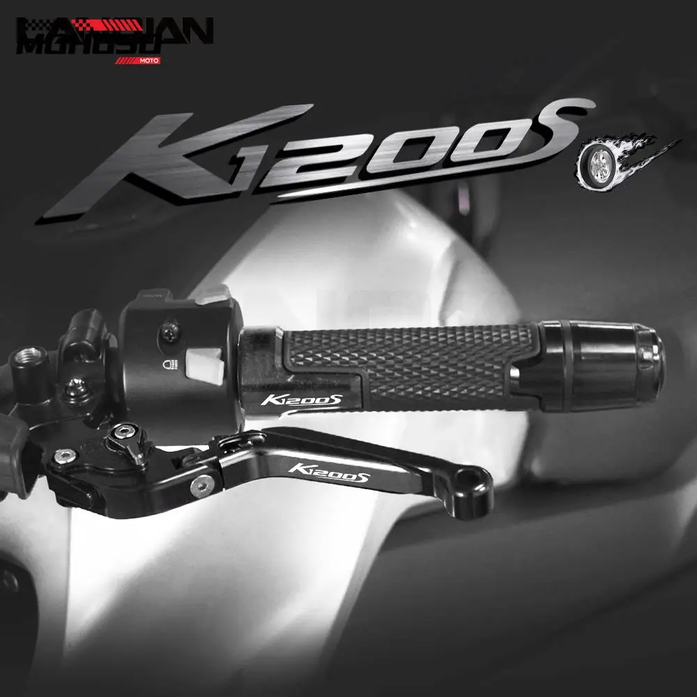

Motorcycle Accessories Aluminum Brake Clutch Levers Handlebar Hand Grips Ends For BMW K1200S K 1200S K 1200 S 2004-2008 2007