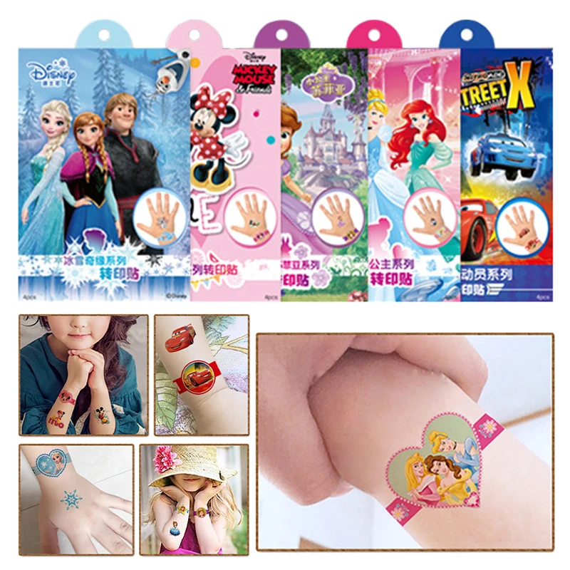 Тату-наклейки 4 шт. Мультяшные Стикеры для девочек принцесса Дисней София