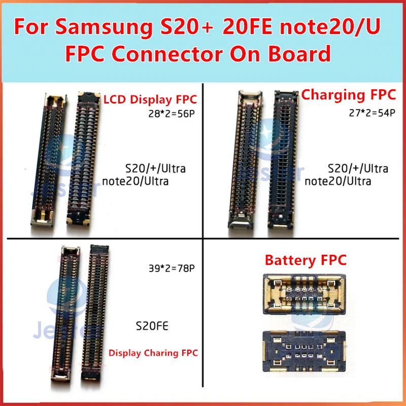 

5pcs LCD Display Charging Battery FPC Connectors For Samsung S20 S20+ Ultra Note20/U on Motherboard
