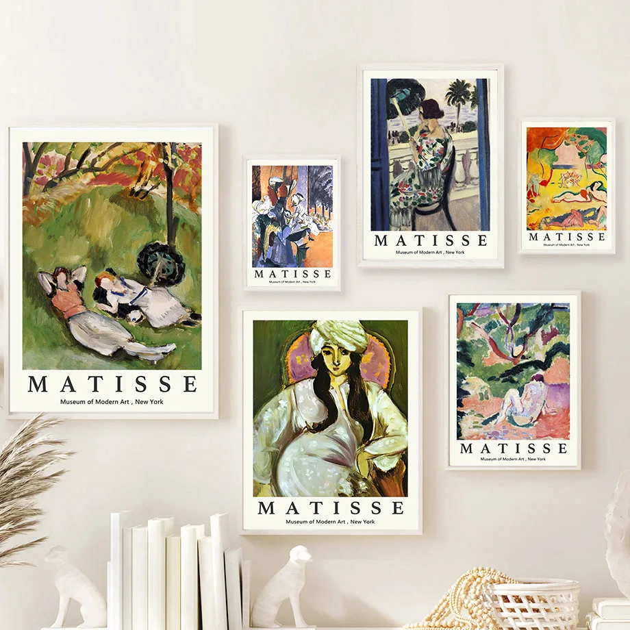 

Retro Abstract Matisse Girl Man Flower Museum Morden Art Canvas Painting Posters And Prints Wall Pictures For Living Room Decor