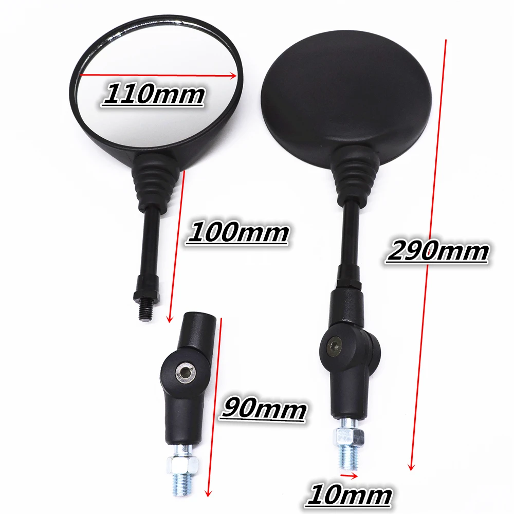 Черное универсальное складное круглое зеркало с защитой от падения