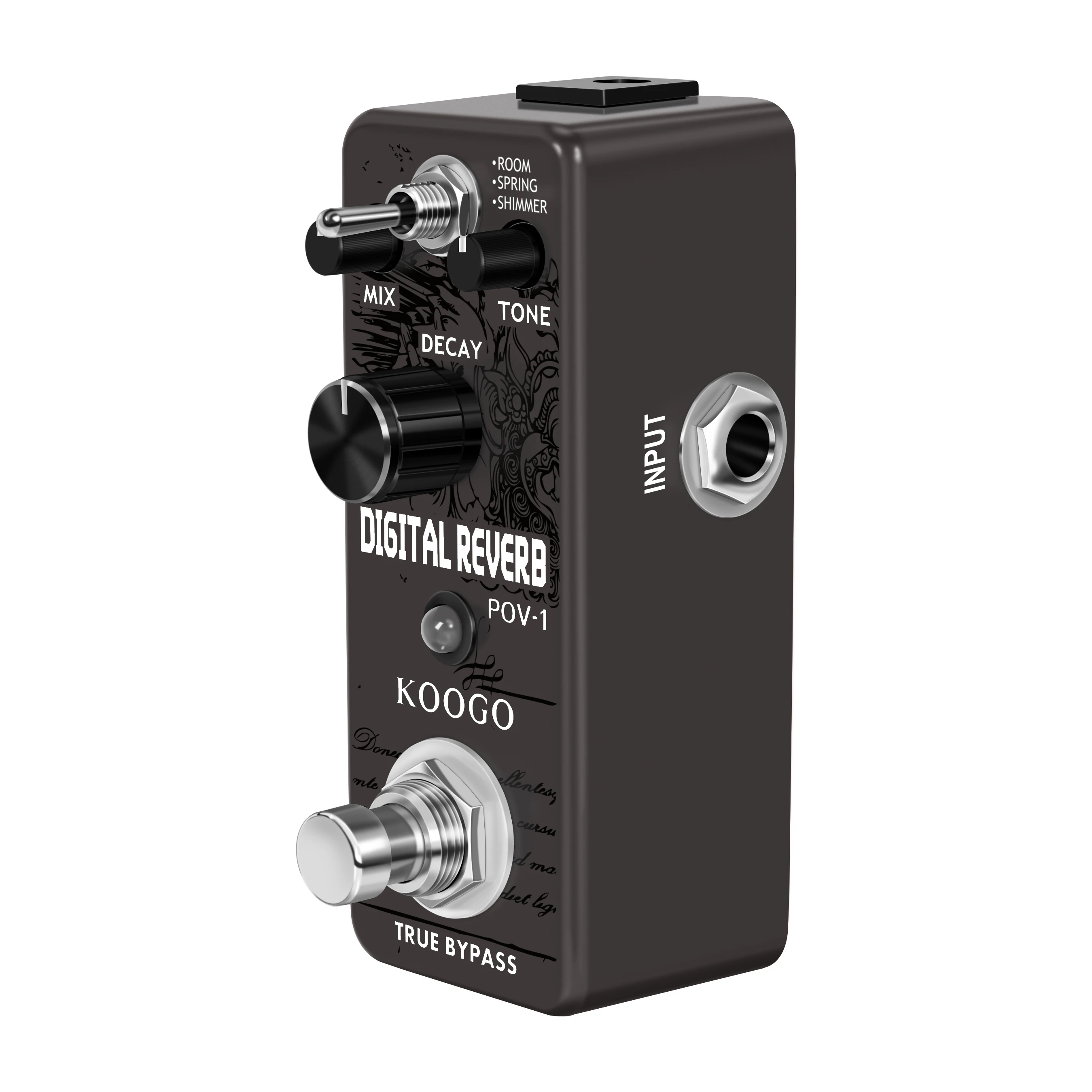 Koogo LEF-3800 Digital Reverb Pedal Guitar Ocean Verb Pedals Room Spring Shimmer 3 Modes Wide Range With Storage Of Timbre Pedal